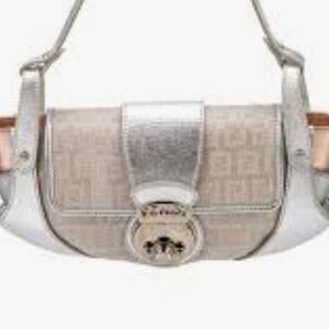 Fendi Zucchini Shoulder Bag. Rose Gold.